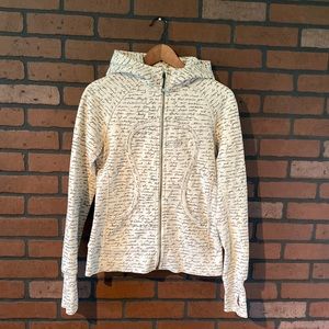 Lululemon Scuba Hoodie ll Manifesto Script Ghost Black size 6